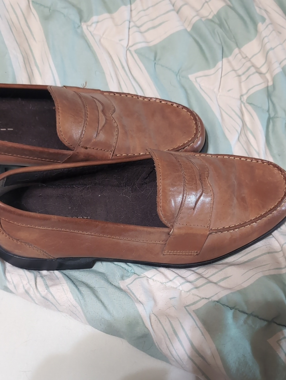 Rockport Men's Tan Leather Penny Loafers